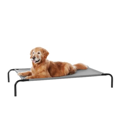 Cooling metal frame elevated dog bed