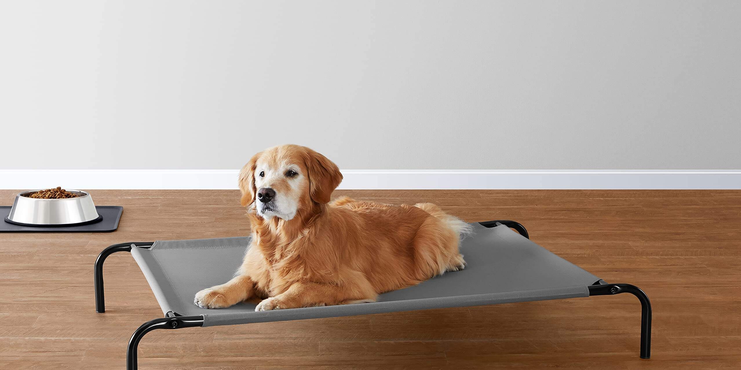 Cooling metal frame elevated dog bed