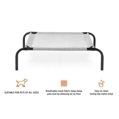 Cooling metal frame elevated dog bed