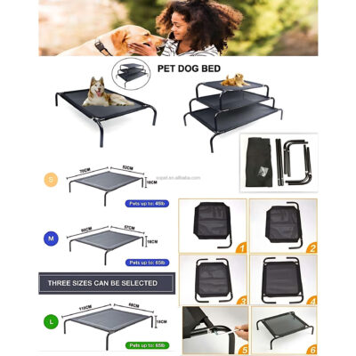 Cooling raised elevated dog bed