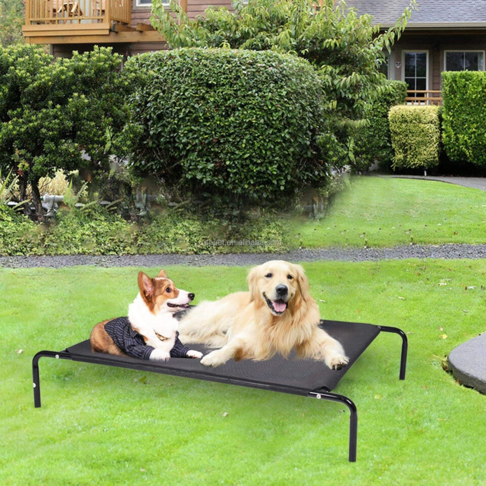 Cooling raised elevated dog bed