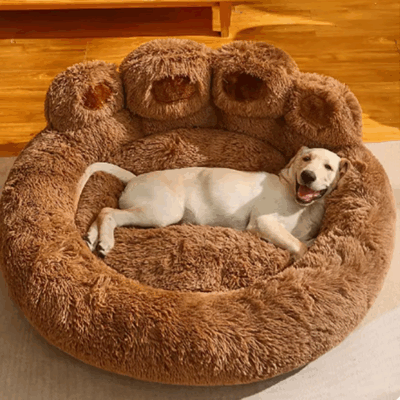 Custom donut pet bed with bear paw