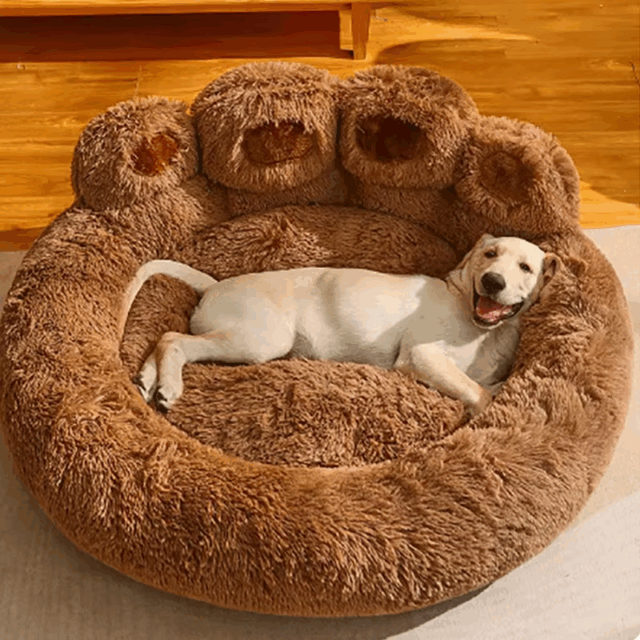Custom donut pet bed with bear paw