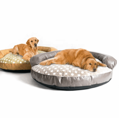 Custom orthopedic dog bed with bolster