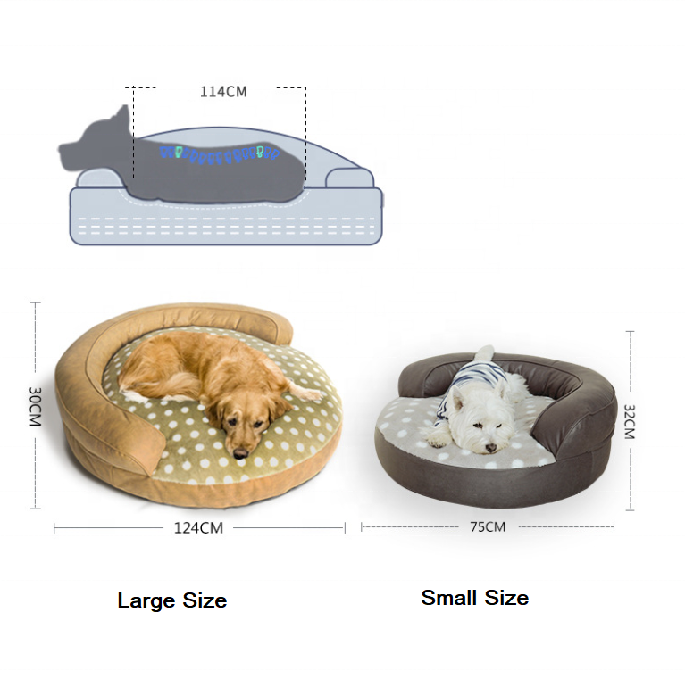 Custom orthopedic dog bed with bolster