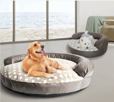 Custom orthopedic dog bed with bolster