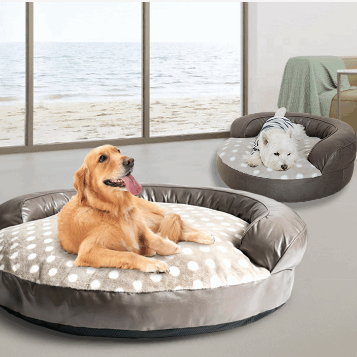 Custom orthopedic dog bed with bolster