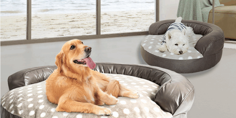 Custom orthopedic dog bed with bolster