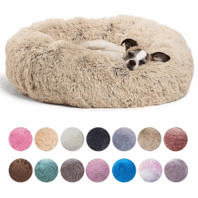 Cute calming donut pet bed for small dogs