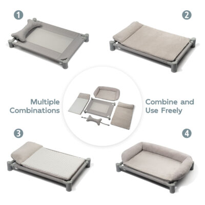 dog bed with removable bolster and blanket