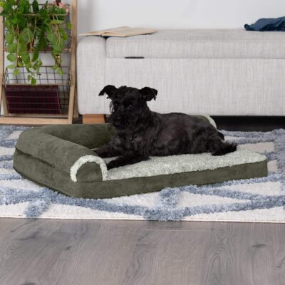 Extra large cooling gel dog bed with removable bolsters