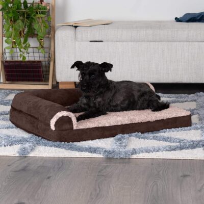 Extra large cooling gel dog bed with removable bolsters