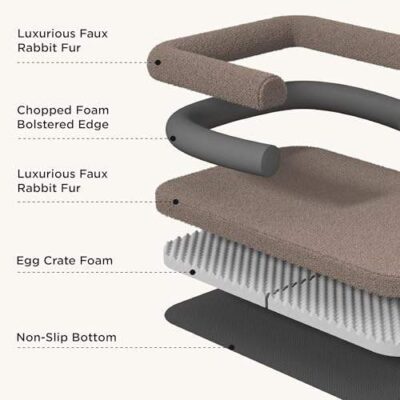 Foldable human dog bed with corduroy fleece