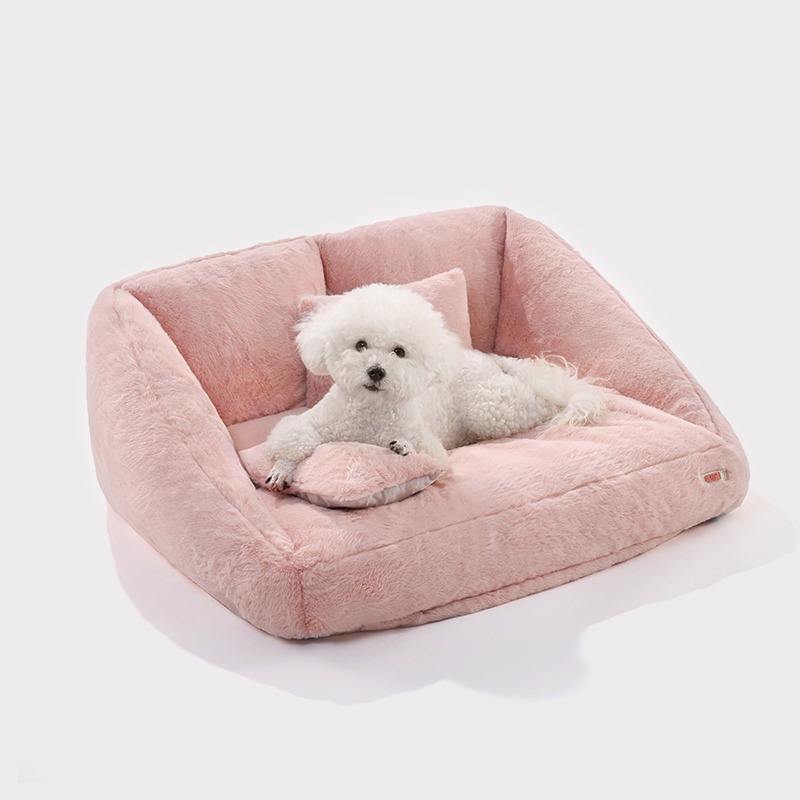 soft bolster dog bed with removable washable cover