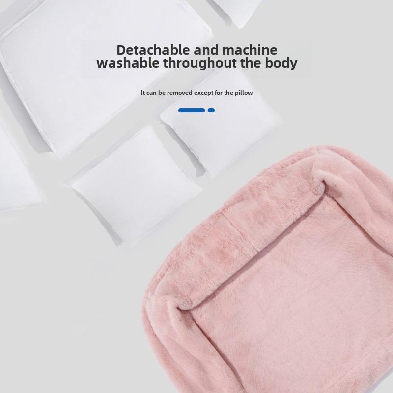 soft bolster dog bed with removable washable cover