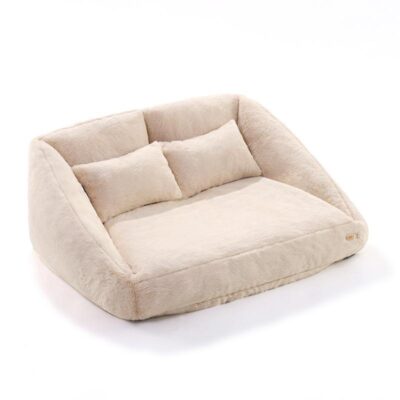 soft bolster dog bed with removable washable cover