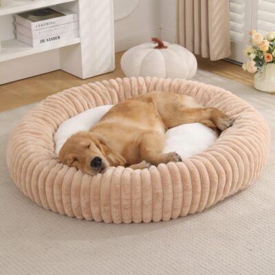 Winter warm corduroy donut pet bed