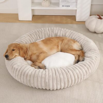 Winter warm corduroy donut pet bed