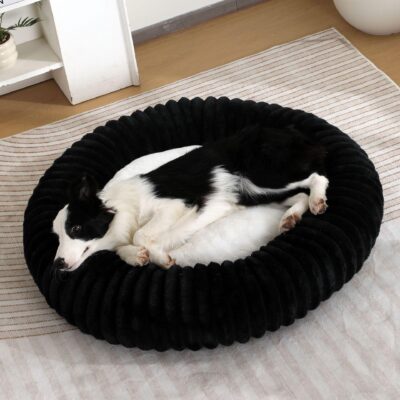 Winter warm corduroy donut pet bed
