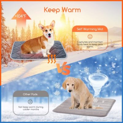 Self heating pet bed for dogs