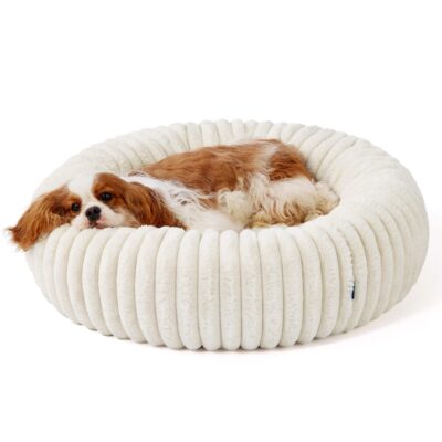 Luxury fur donut dog bed