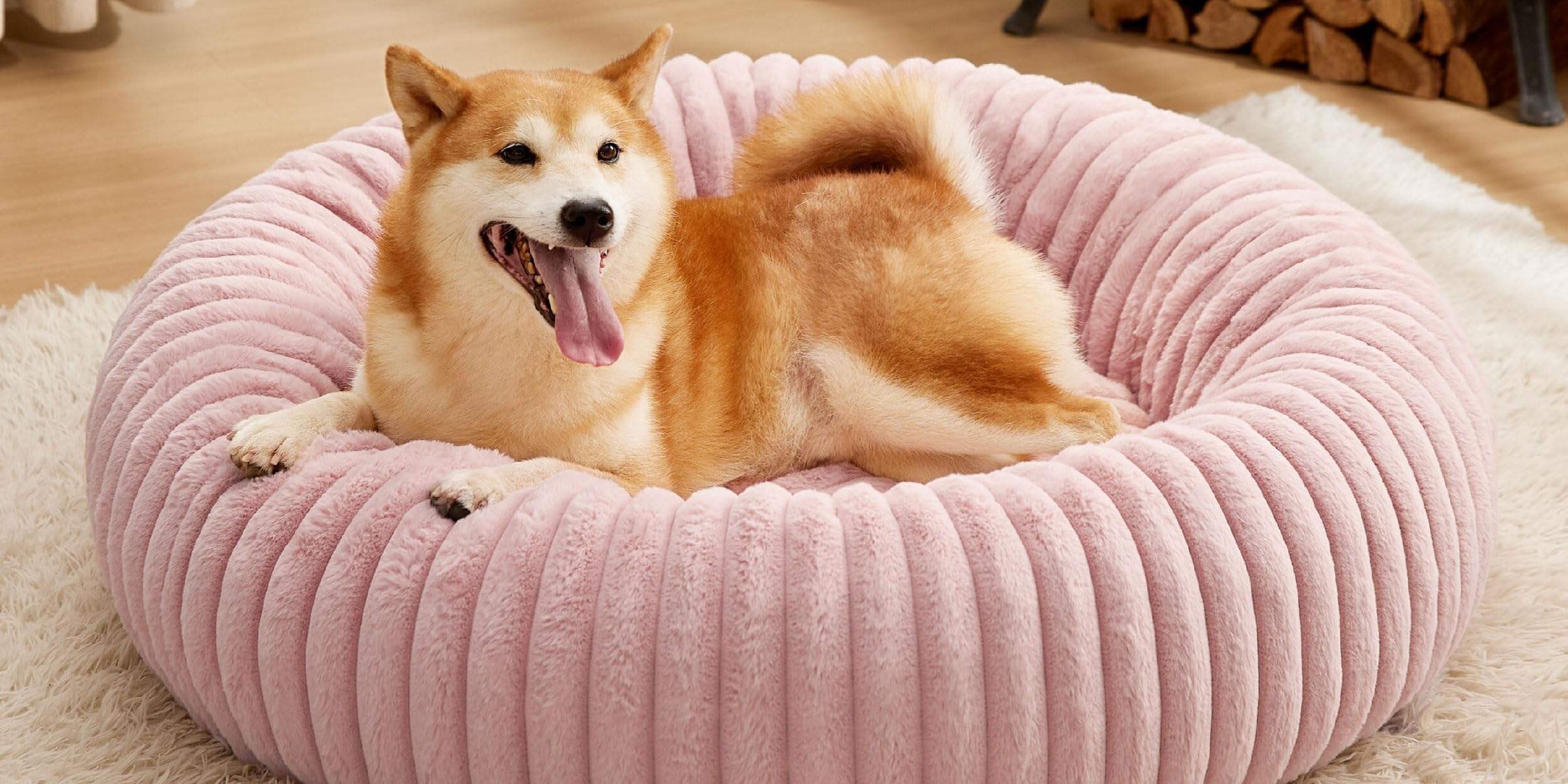 Luxury fur donut dog bed
