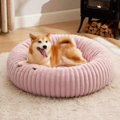 Luxury fur donut dog bed