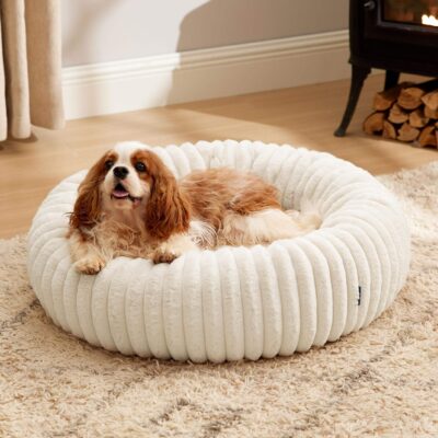 Luxury fur donut dog bed