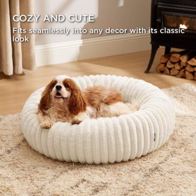 Luxury fur donut dog bed