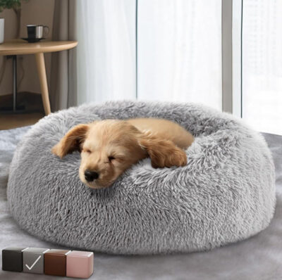 Luxury cozy calming donut pet bed