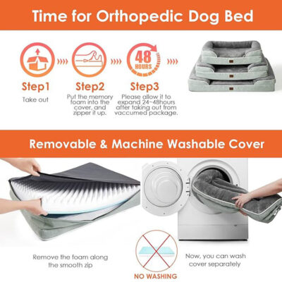 Modern orthopedic memory foam dog bed