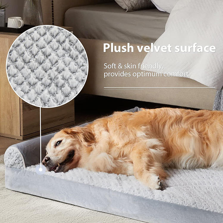orthopedic dog bed with 3-side pillows