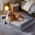 orthopedic dog bed with 3-side pillows