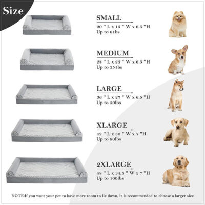 orthopedic dog bed with 3-side pillows
