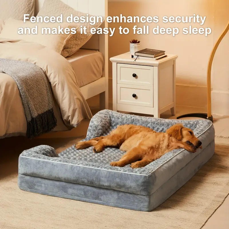Luxury orthopedic plush dog sofa bed