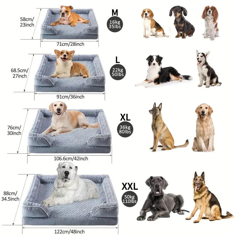 Luxury orthopedic plush dog sofa bed