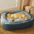 Large warm plush orthopedic dog bed