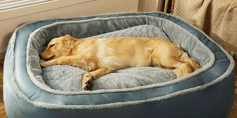 Large warm plush orthopedic dog bed