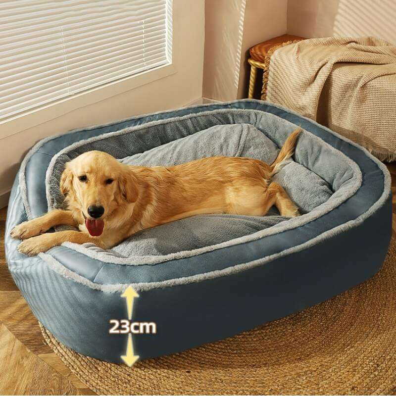 Large warm plush orthopedic dog bed