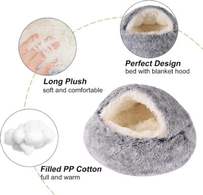 Small donut calming cave pet bed