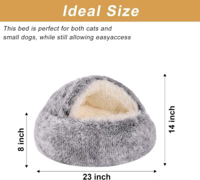Small donut calming cave pet bed