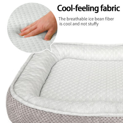 Cooling pet bed mat with ice fabric for dogs