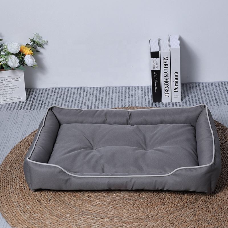 bolster dog bed with plush cushion