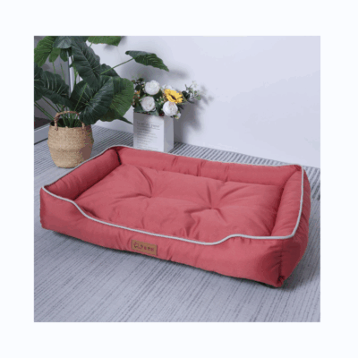 bolster dog bed with plush cushion