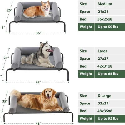 U-shape elevated cooling dog bed