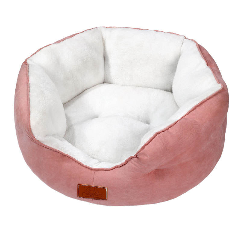 Luxury blue suede donut dog bed