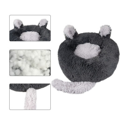 donut dog bed with ears and tail