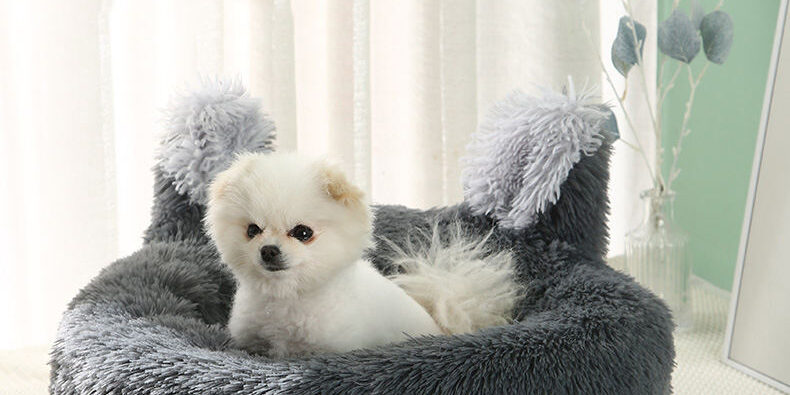 donut dog bed with ears and tail