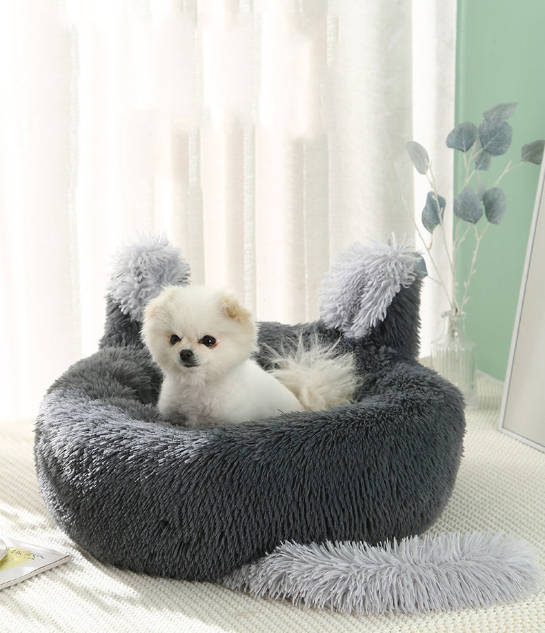 donut dog bed with ears and tail