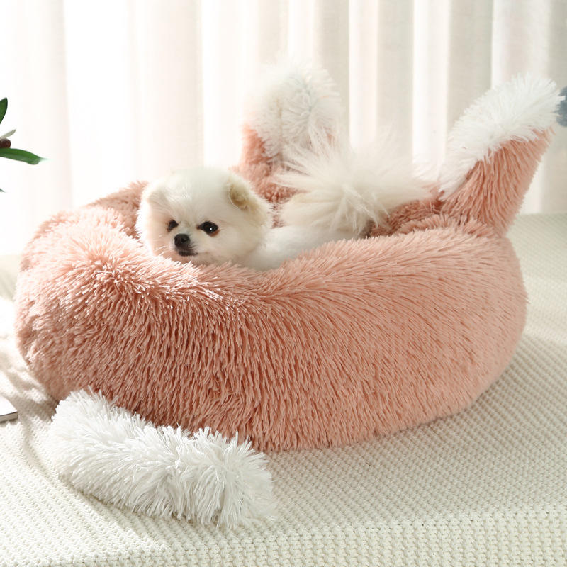 donut dog bed with ears and tail